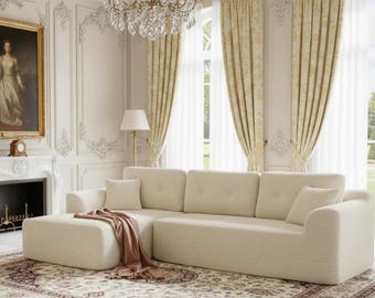 Handmade Corduroy Sectional Sofa for Living Room - The Hampton with Foam Structure - Home Improvement