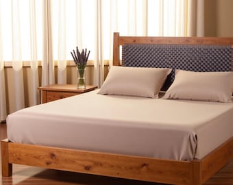 King and Queen Size Bed Frame - Mid Century Modern Wooden Furniture - Home Decor Furniture