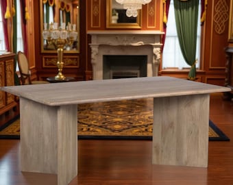 Handmade Mango Wood Dining Table - Thornhill with Solid Wood Frame Table – Home Improvement Furniture