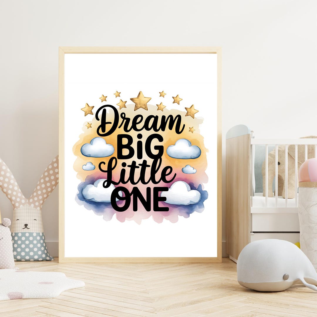 Dream Big Little One Printable Wall Art | Nursery Quote Print Baby Room ...