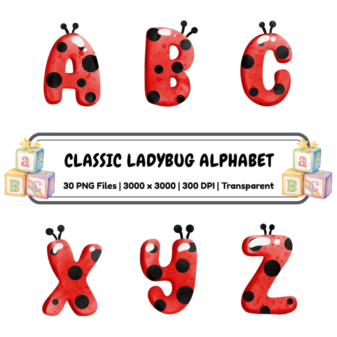 Ladybug Letter R Classic Ladybug Alphabet PNG | A to Z Red Bug Letter Bundle | Kids ...