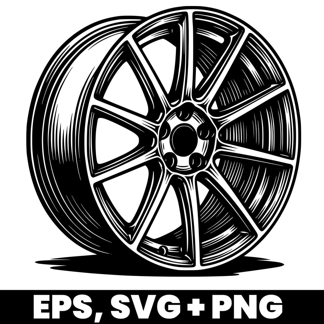 Ford Racing Rim Svg Car Rim SVG – Technical Alloy Wheel Vector Graphics for Tuning, Racing ...