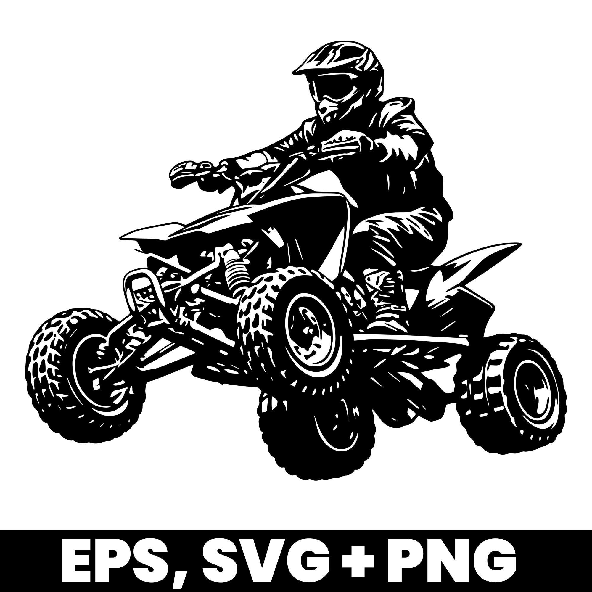 QUAD SVG ATV Rider Jump Offroad Racing Motorsport Quad Bike SVG Cricut ...