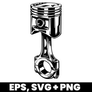 Illustration vectorielle d'un piston de moteur pour la préparation automobile, la mécanique et les produits dérivés de course.