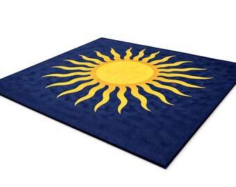 Hand Tufted Wool Rug: Sunburst Design Kids Room Decor
