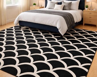 Handmade Wool Rug Hand Tufted Modern Neutral Carpet Bedroom Living Room Rug