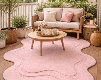 Hand Tufted Wool Rug, Modern Abstract Area Carpet, Custom Size Home Decor