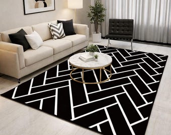 Hand Tufted Rug Wool Carpet Contemporary Minimalist Living Room Area Rug