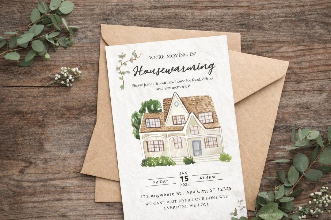 Canva Housewarming Invitation Template | Editable New Home Invite ...