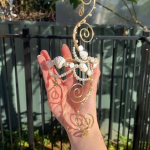 Shells & Pearls Beaded Arm Cuff | Mermaidcore bracelet | Custom sizing