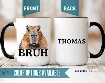 Funny Bruh Mug For Colleague, Personalized Colleague Mug, Coworker Christmas Coffee Mug, Mug For Coworker, Siblings Xmas Coffee Cup [A880]