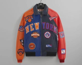 ニューヨーク・ニックス マディソン・スクエア・ガーデン レザージャケット - Kith Avirex ボンバーレザーコート
