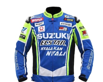 Suzuki GSXR Racing Motorcycle Motorbike Riding Mesh Fabric Jacket Biker Jacket