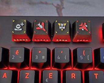 Helldivers Keycaps – Set of 4 Artisan Keycaps, Stratagem Icons, Mechanical Keyboard, Cherry MX / OEM R4