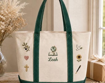 Embroidered Pioneer Service School Canvas Tote Bag, JW Pioneer Gift, Best Life Ever Ministry Bag, 2026 Field Service Present