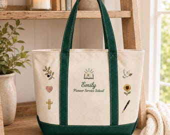 Floral Pioneer School Tote Bag, JW Sister Gift, Best Life Ever Ministry Bag, Wildflower Field Service Tote, 2026 Pioneer Service