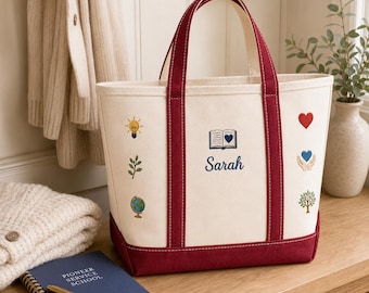 Pioneer School Tote Bag Custom Pioneer Gift Personalized Navy Accent Book Bag Best Regular Pioneer Gifts Ministry Service Field Work Bag