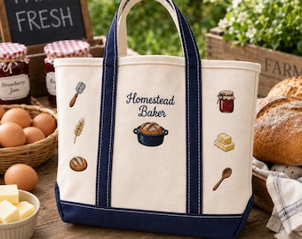 Sourdough Bread Baking Tote Bag, Personalized Homestead Baker Gift, Starter Jar Wheat Canvas Carryall, Farmhouse Kitchen Tote with Name