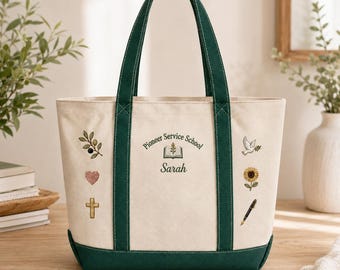 Custom Pioneer School Tote Bag, Personalized JW Sister Gift, Best Life Ever Field Service Bag, Ministry Tote, 2026 Pioneer Present