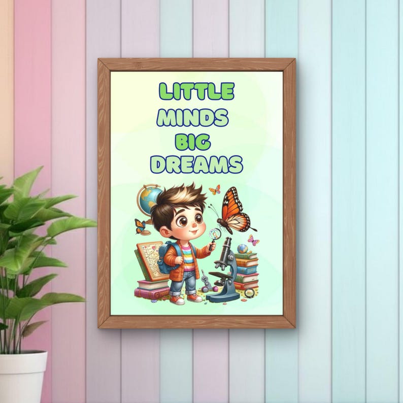 Kids Reading Wall Art Set, Motivational Quotes Poster,decor for ...