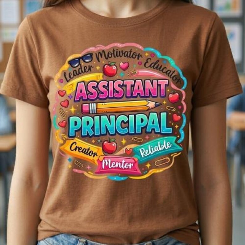 Assistant Principal PNG | School Staff Shirt Design | Teacher Sublimation Design | Printable Digital Download image 4
