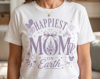Happiest Mom on Earth SVG | Coquette Theme Park | Trendy Mom Shirt Graphic  | Magical Castle Coquette |  Digital Download