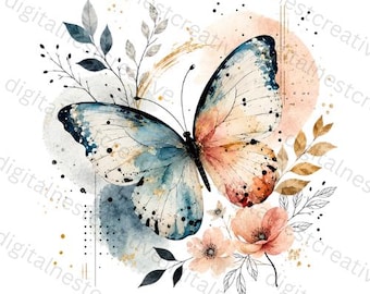 Butterfly  PNG |  Sublimation Design |   Floral Png |  Butterfly  Colorful Png | T-Shirt Design  |  Digital Download