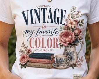 Vintage is My Favorite Color Png | Cottagecore Png  | Spring Graphic | trendy sublimation designs  |   Digital Download