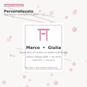 Partecipazione Matrimonio Digitale Personalizzata | Invito con QR Code + Sito Evento (Opzionale)