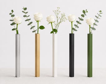 Set di 5 vasi magnetici Casabloom, centrotavola minimalista in alluminio con base nascosta