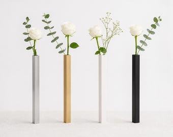 Set di 5 vasi magnetici Casabloom, centrotavola minimalista in alluminio con base nascosta