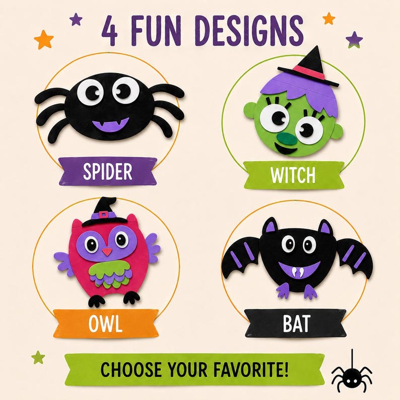 Halloween Foam Craft Kit Set – 4 Individually Packaged Crafts for Kids ...