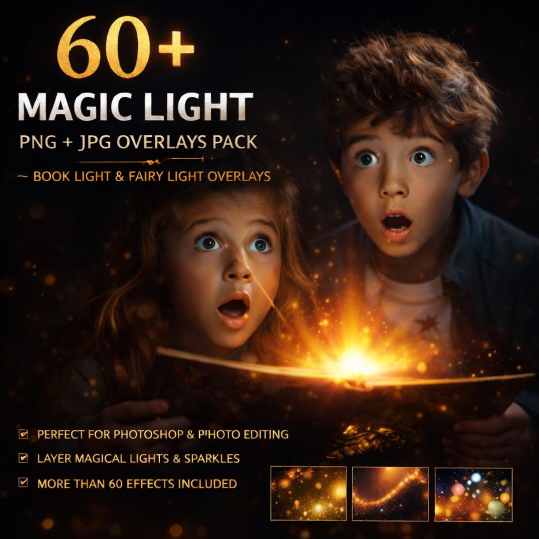 Magic Light Html Buy 60+ Magic Light PNG + JPG Overlays Pack โ Book Lights & Fairy ...