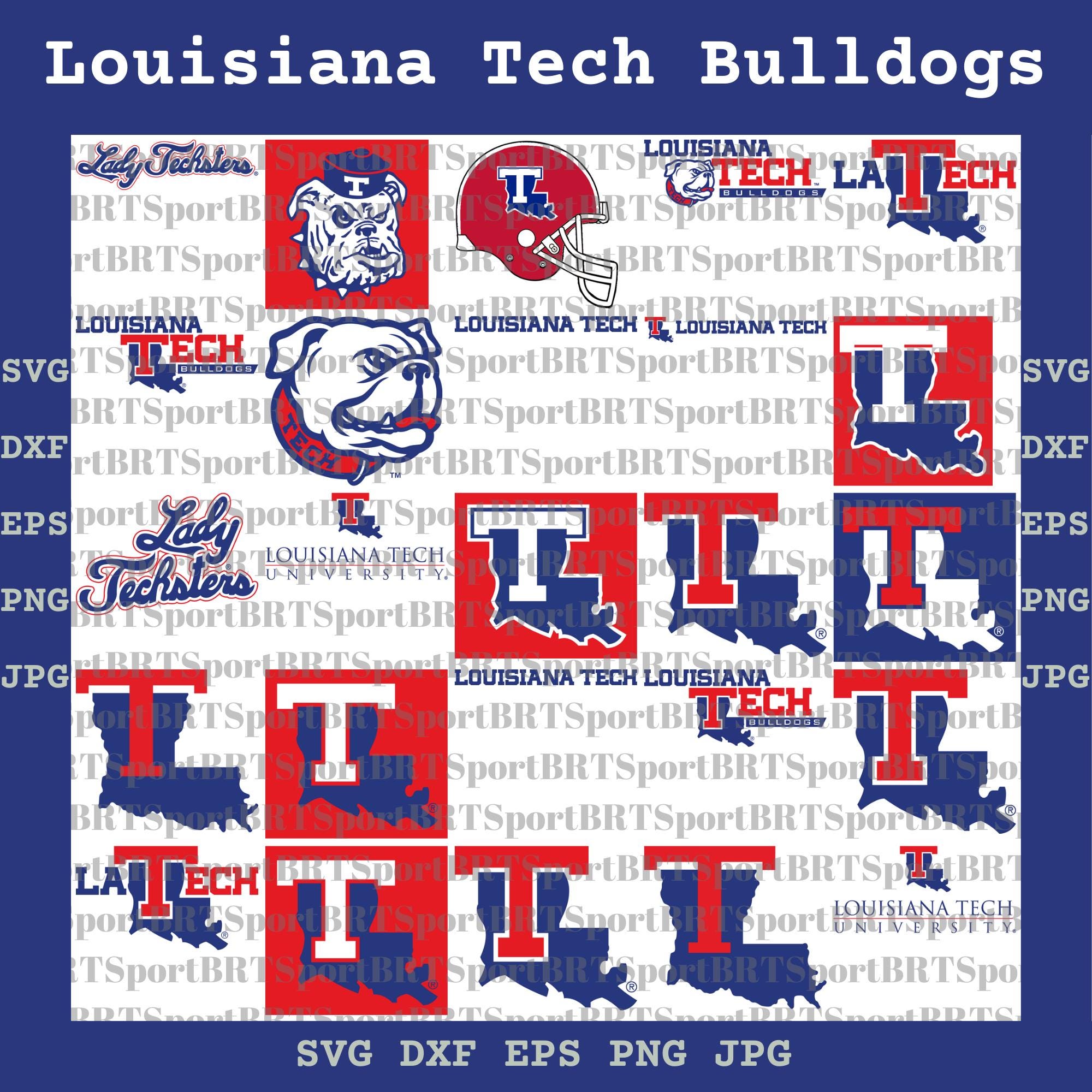 Louisiana Tech Bulldogs Decalcomania Adesivo Taglio Perfetto 10,2x10,2 Cm - Vinile Per Esterni