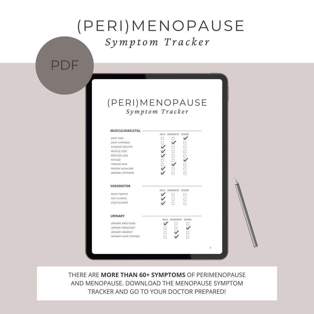 Perimenopause Symptom Tracker | Menopause Checklist PDF | Doctor ...