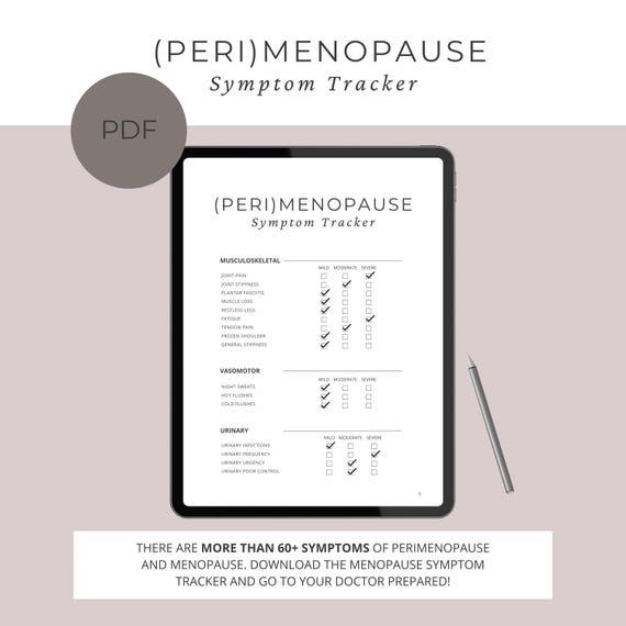 Perimenopause Symptom Tracker | Menopause Checklist PDF | Doctor Appointment Prep | Printable Digital Download | Hot Flashes Tracker