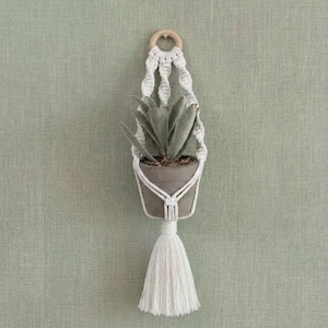 Blumenampel für kleine Blumentöpfe in verschiedenen Farben, Handarbeit, Boho Pflanzenhalter, Pflanzenhänger, Boho Wanddekoration, Neu