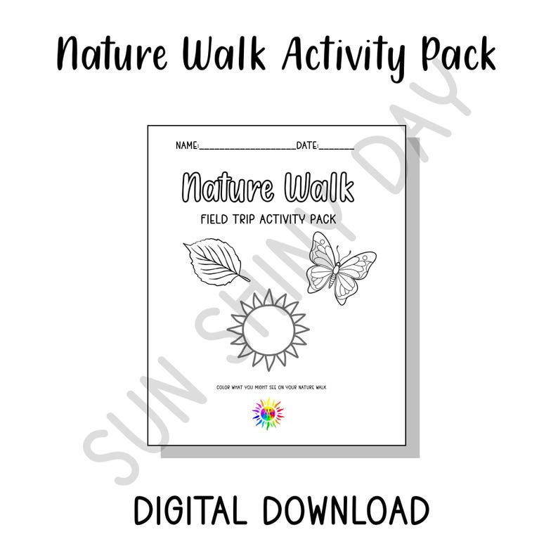 Nature Walk Field Trip Activity Pack | Scavenger Hunt, Maze, Coloring ...