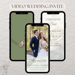 Video Wedding Invitation Template - Customizable Animated Template Editable in Canva