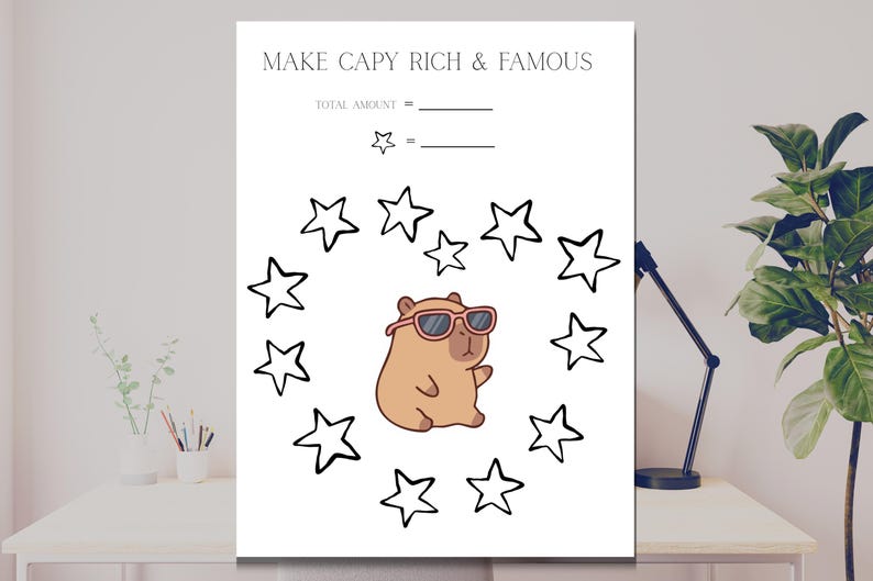 Capybara Savings Tracker Coloring Page | Money Saving Goal (PDF ...