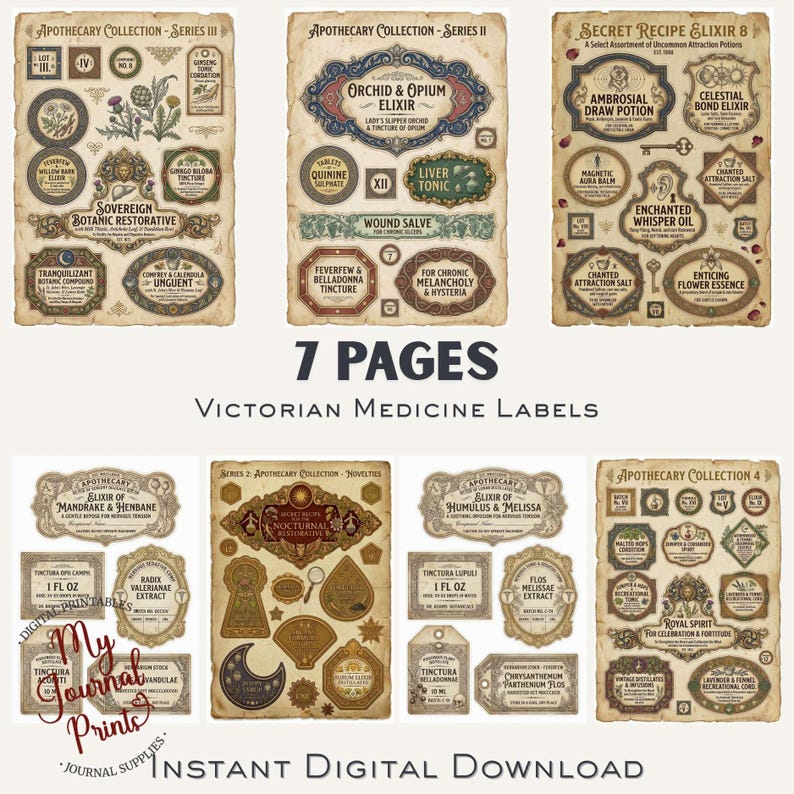 Victorian Toothpaste Label Victorian Apothecary Labels – Printable Ephemera for Junk Journal ...