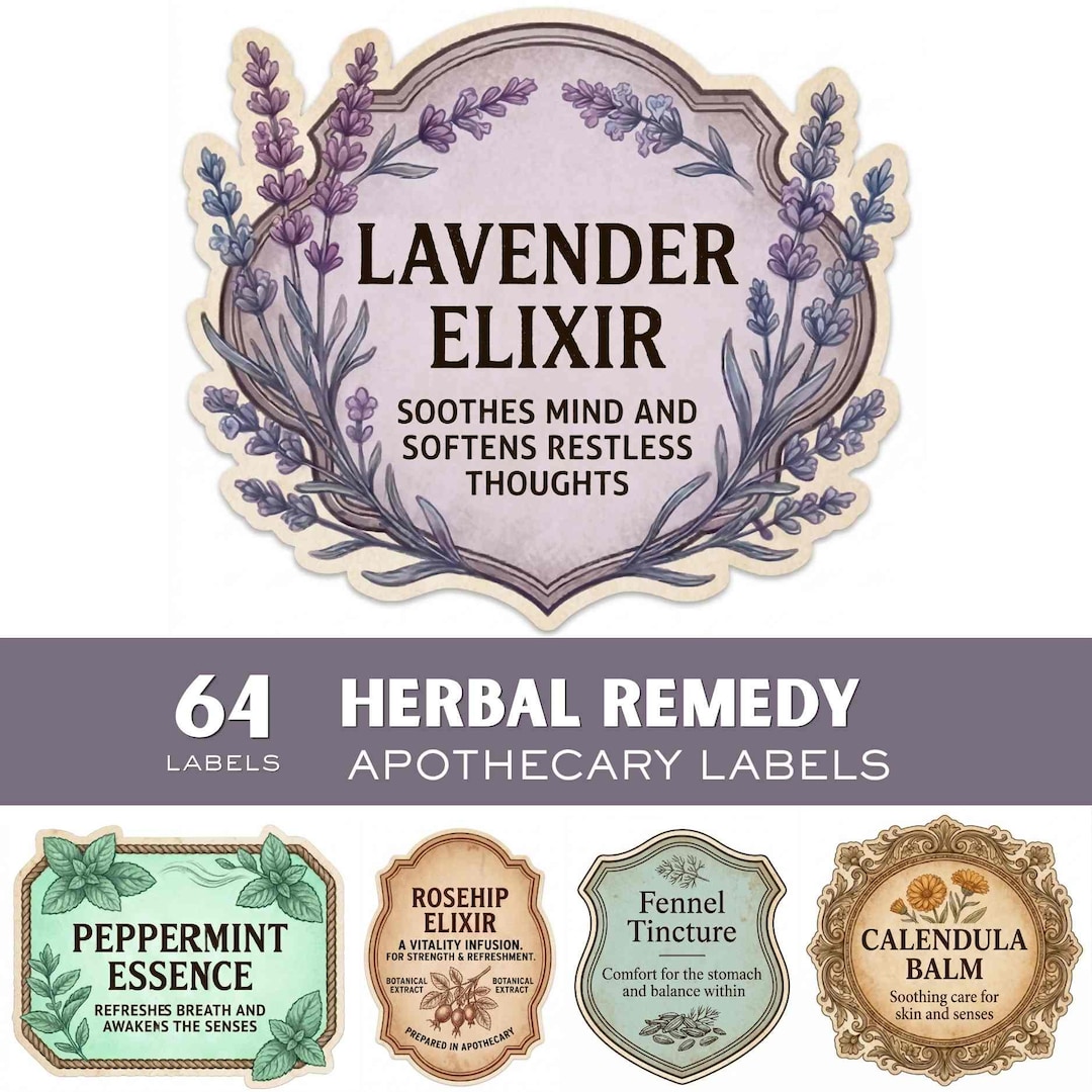 Vintage Apothecary Labels – Printable Herbal Medicine Bottle Labels - Etsy