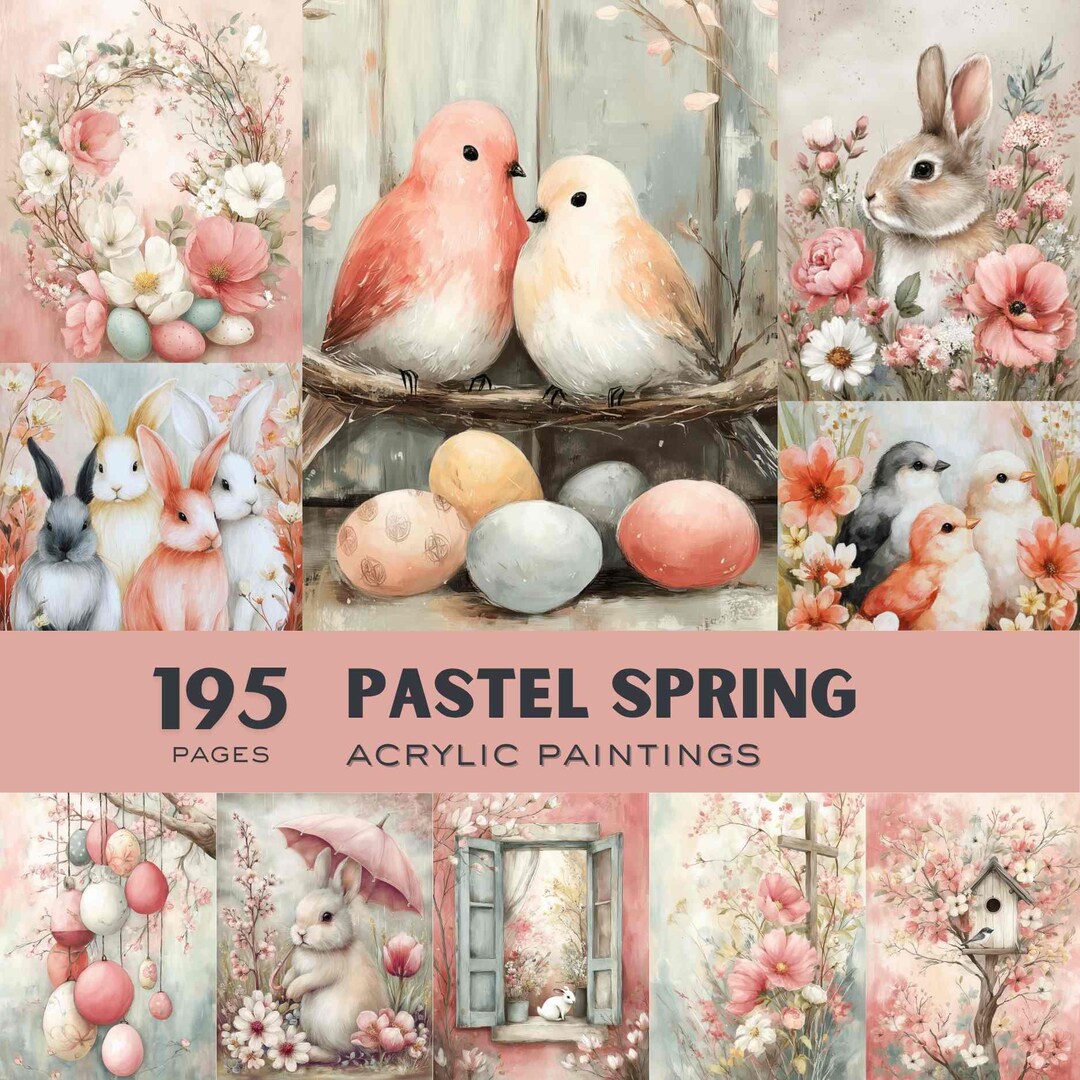 Pastel Easter Junk Journal Pages – Spring Scrapbook Digital Papers - Etsy