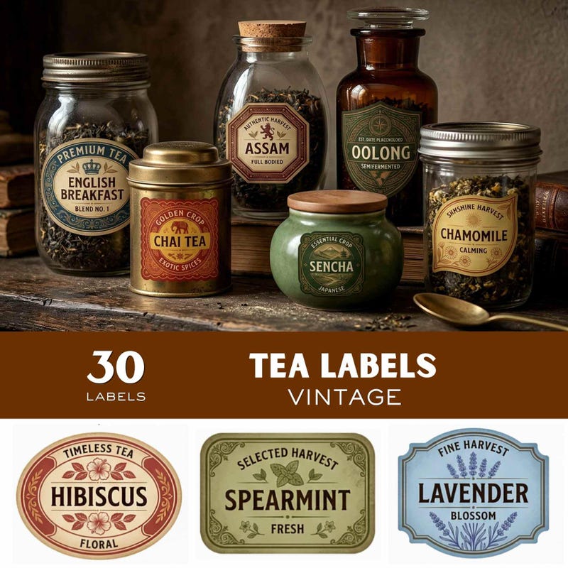Tea Label Template - Etsy UK
