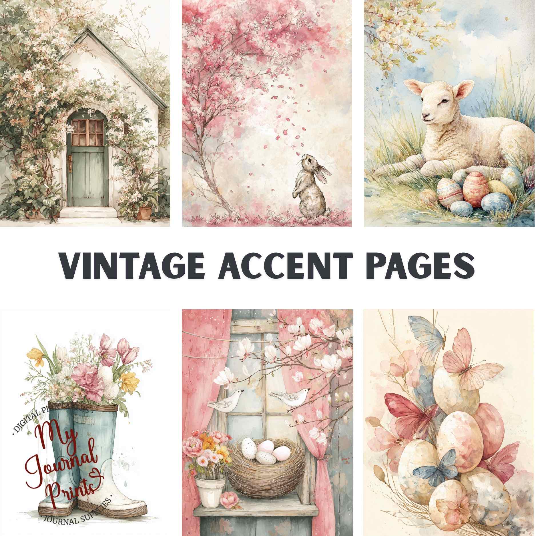 Pastel Easter Junk Journal Pages – Spring Scrapbook Digital Papers - Etsy