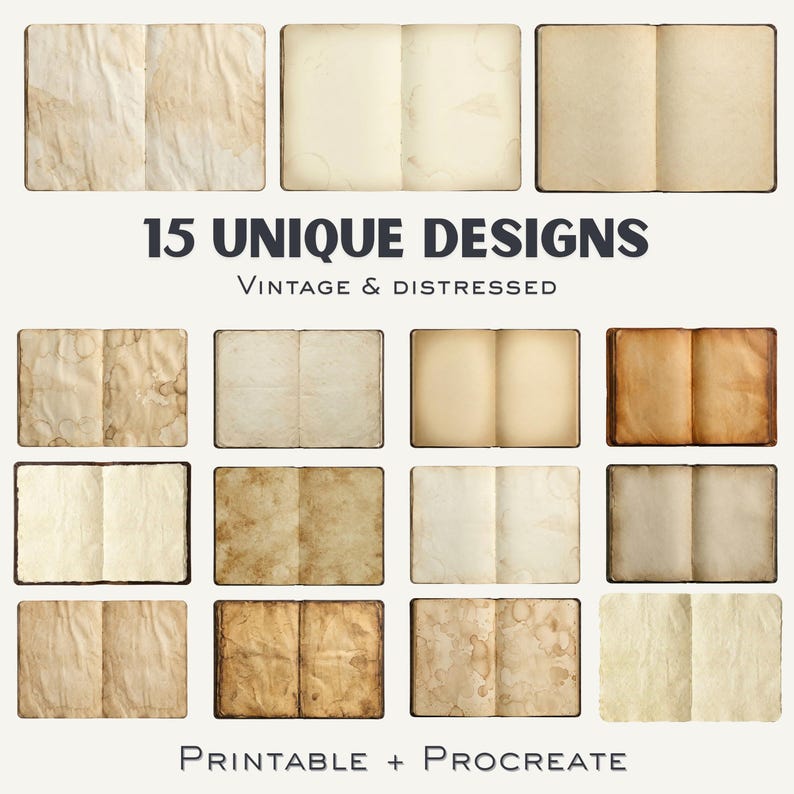 Vintage Notebook Junk Journal Kit – Aged Blank Pages (digital Download ...