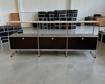 USM Haller 3×3 Storage Unit – Graphite Black – 90″W – Soft Close Doors