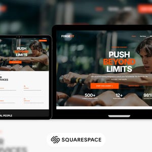 Squarespace Website Template | Fitness Studio Coach | Personal Trainer Website | Gym Webpage | Wellness Studio Website (Digital Download)