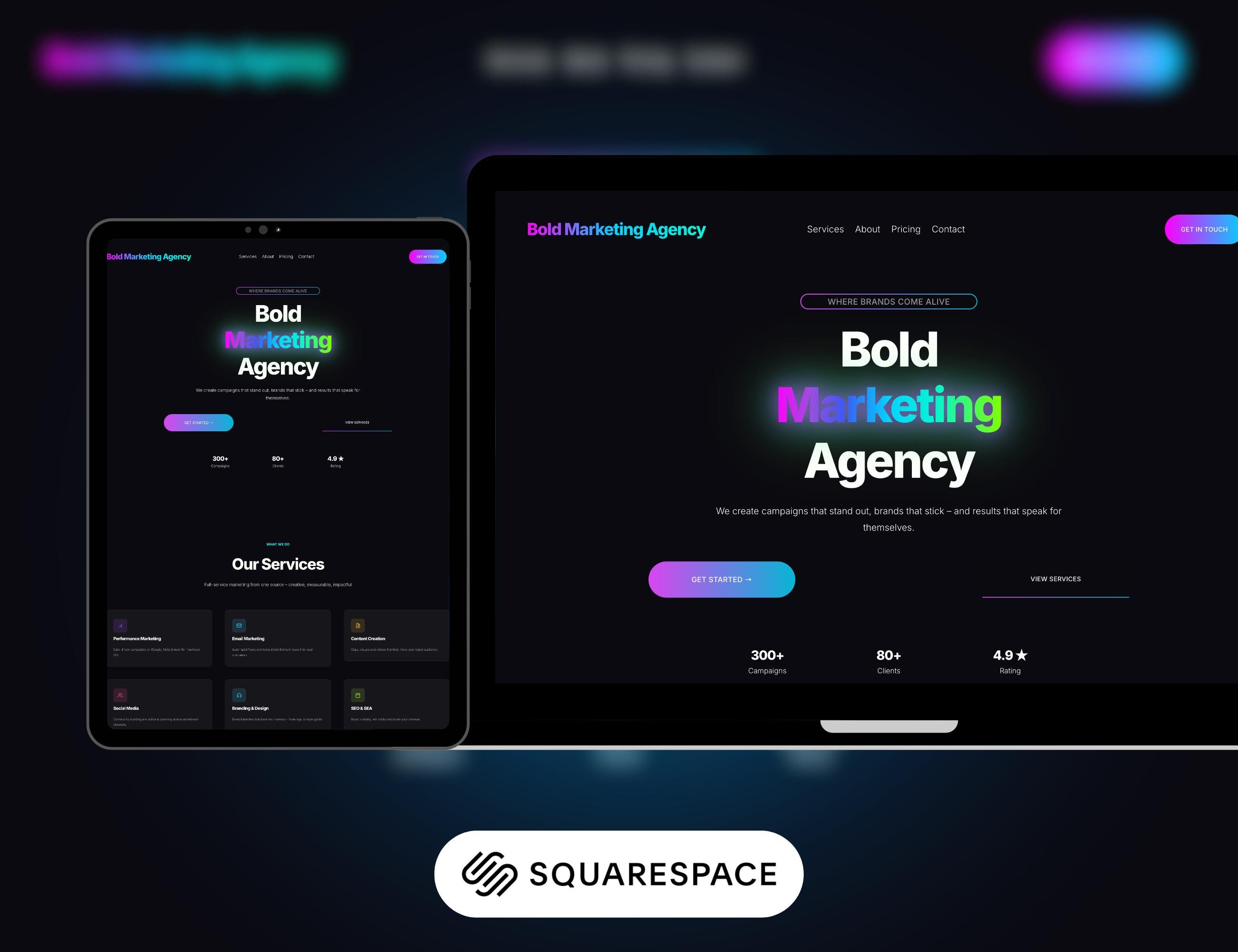 Marketing Agency Website Template Squarespace 7.1 Branding Studio (Digital Download)