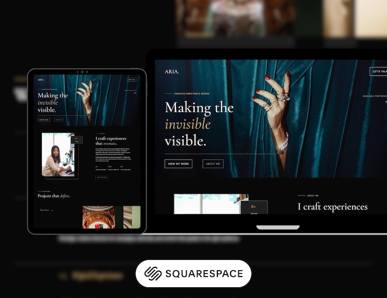 luxury squarespace template for elegant website